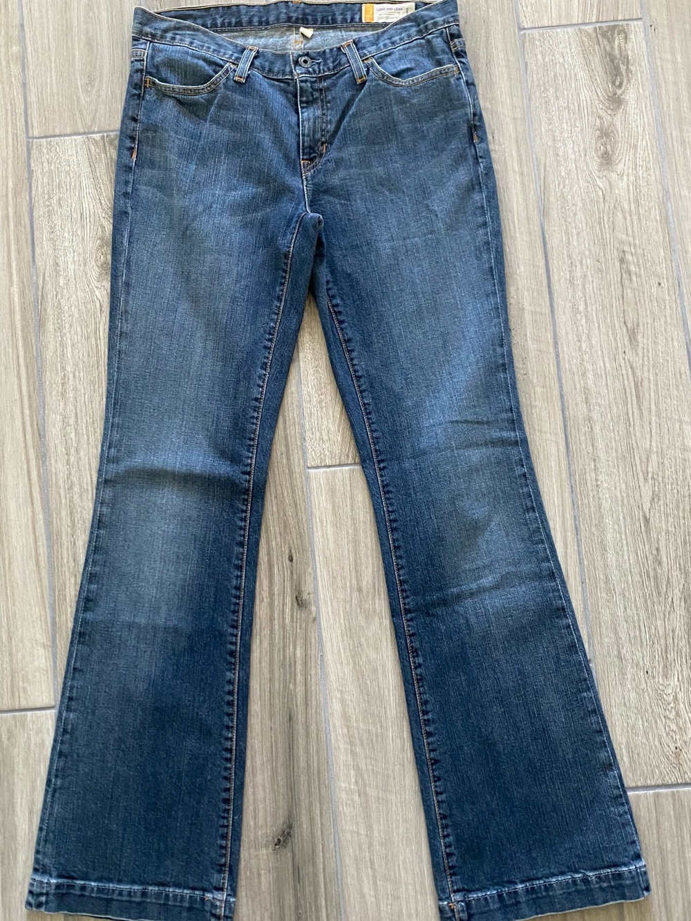 GAP Women's Long and Lean Medium Dark Blue Flare Jeans
